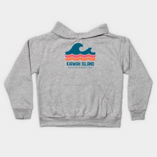 Kiawah Island South Carolina Vintage Wave Kids Hoodie